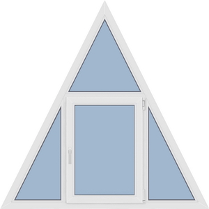 Окно треугольной формы 1200х1200 мм с прямоугольной створкой